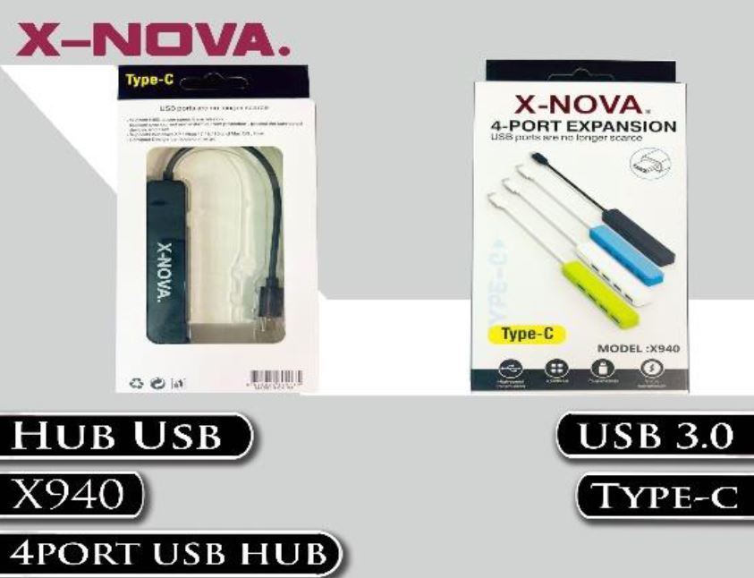 هاب 4 پورت NOVA X-940 USB3 TYPE-C