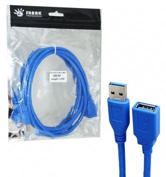کابل افزایش طول 1/5 متری USB3 آبی SHARK