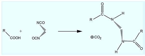 واکنش ایزوسیانات با گروه COOH